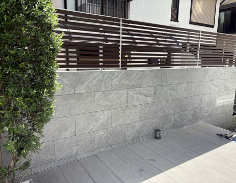 No.138 リフォーム工事　左官門柱からタイル塀へ張り替え工事 アイキャッチ画像