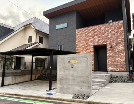 No.141 新築外構工事　オープン外構　アメリカンヴィンテージスタイル 昼Ver アイキャッチ画像